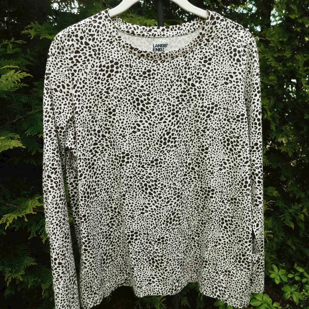 Lands' End Long-Sleeve Animal Print Tee